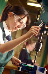 student working in dt