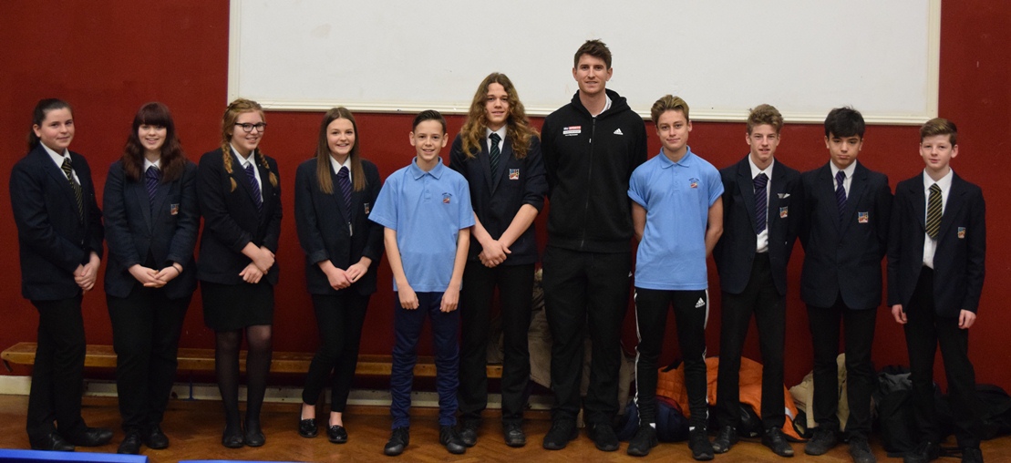 Jake Sheaf with Sport Leaders